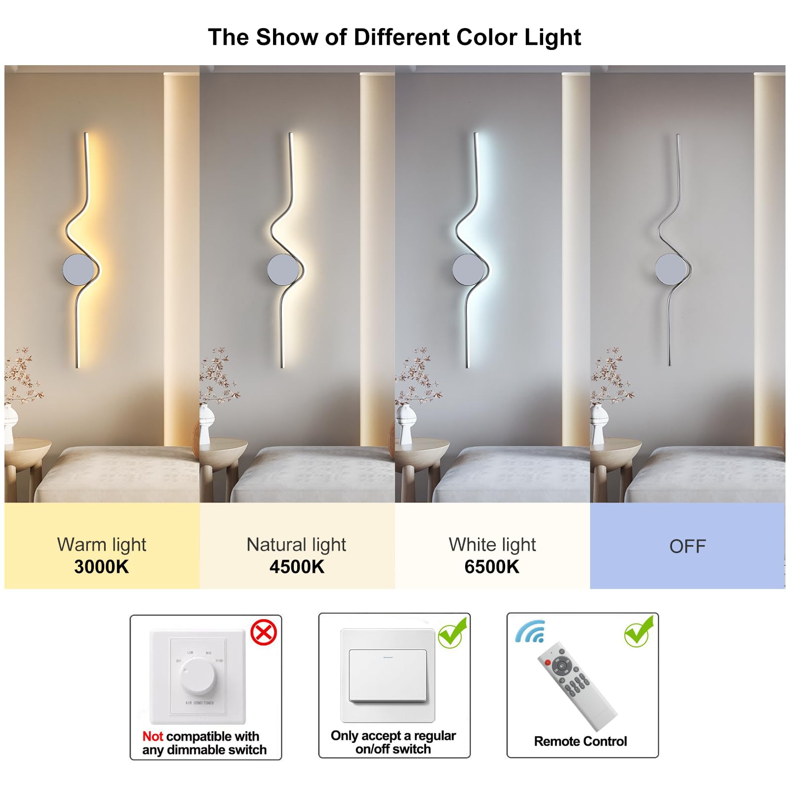 GEADI Applique LED Parete Interno, 16W 87cm Lampada da Parete Moderna Creativo, Lineare Lampada a Muro Dimmabile per Camera da Letto, Soggiorno, Corridoio, Cucina