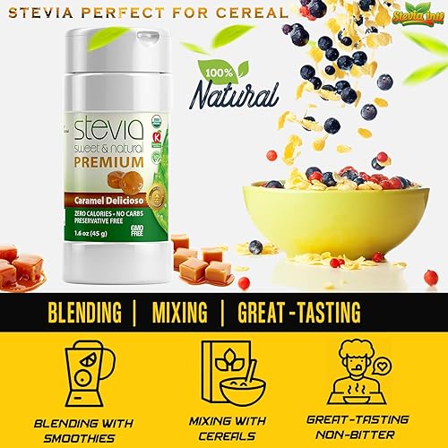 Miniatura 4 de Stevia Intl Caramelo delicioso en polvo. Extracto edulcorante orgánico de stevia. Batidora de stevia pura y naturalmente dulce. Gran sabor, sin