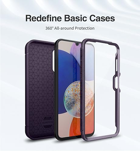 Miniatura 3 de SURITCH Funda para teléfono Samsung Galaxy A14 5G, protector de pantalla integrado Protección resistente a prueba de golpes de doble capa cubierta