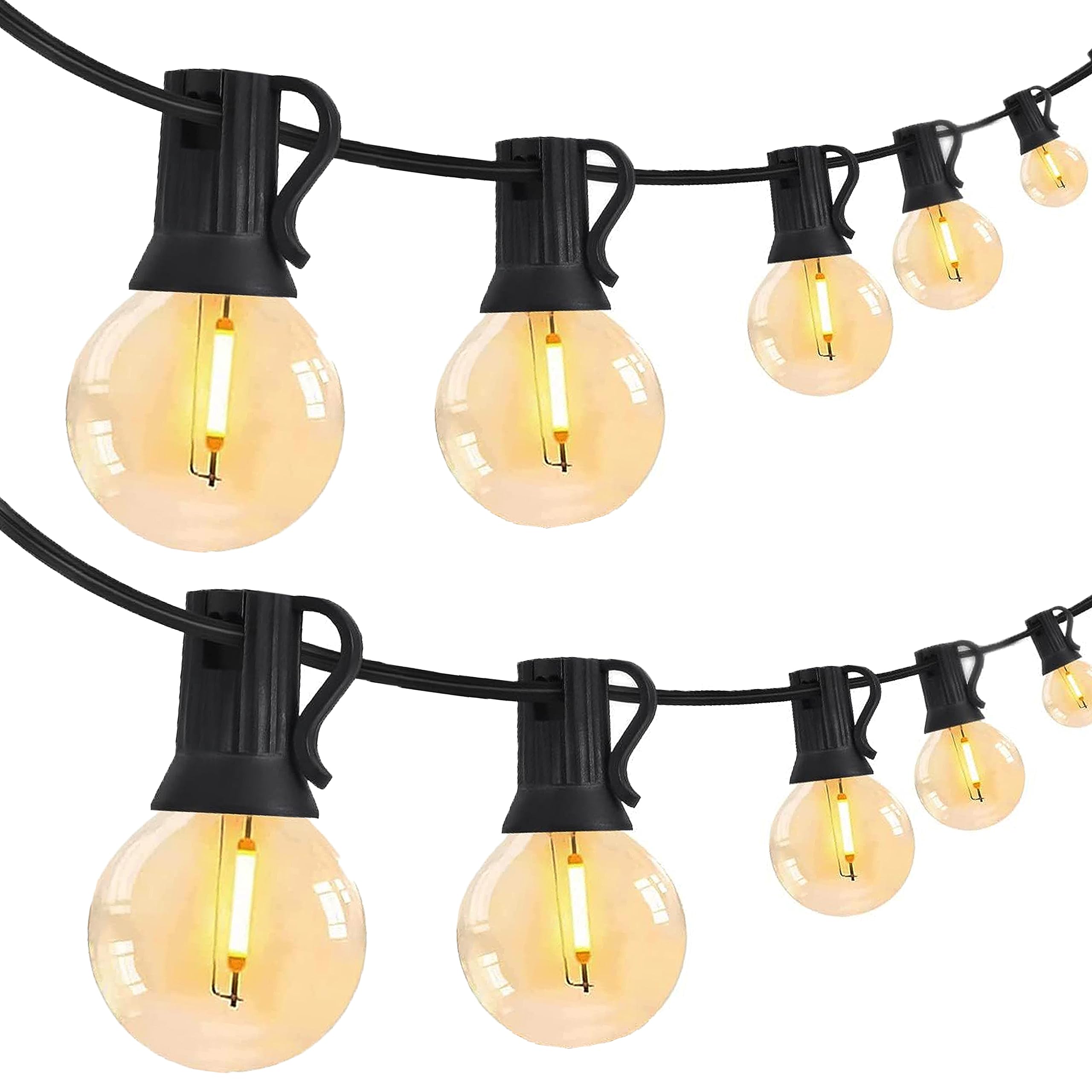 JOZUTTOW Outdoor String Lights, 50Ft Globe Patio Lighting with G40 Shatterproof Bulbs, Waterproof Connectable Hanging Lights for Outside Yard Gazebo Party Wedding Backyard Porch Balcony Decor Lights