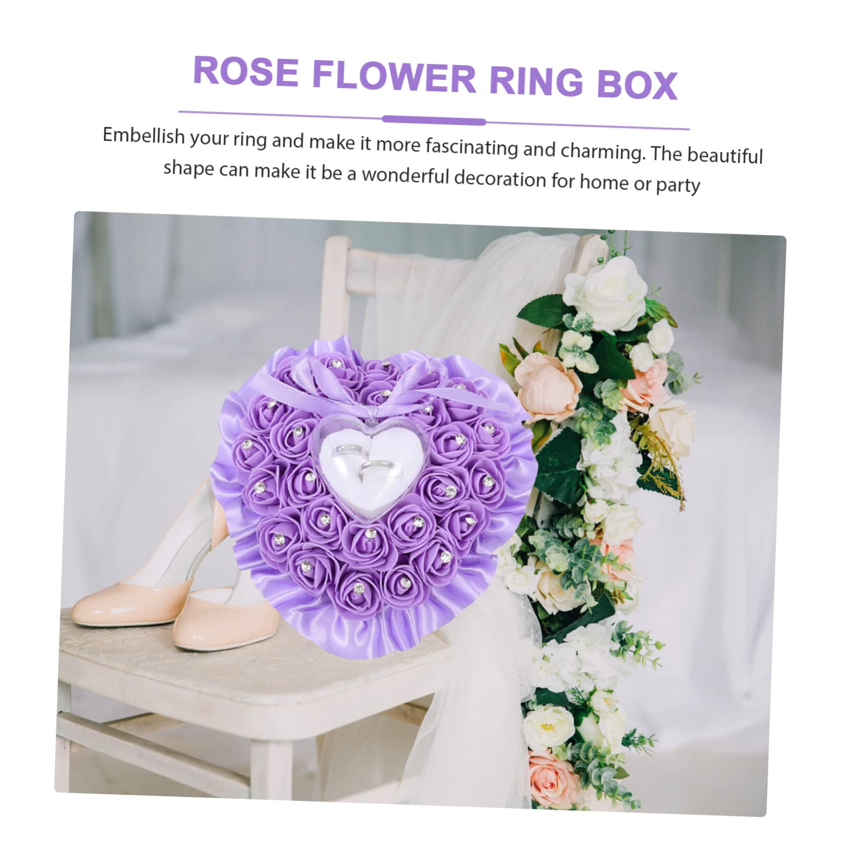 Ciieeo 4stücke Hochzeitsringkissen Mit Rosenblüten Eleganter Ringhalter Für Trauringe Romantisches Hochzeitszubehör Für Zeremonien Hochzeiten Und Jubiläen