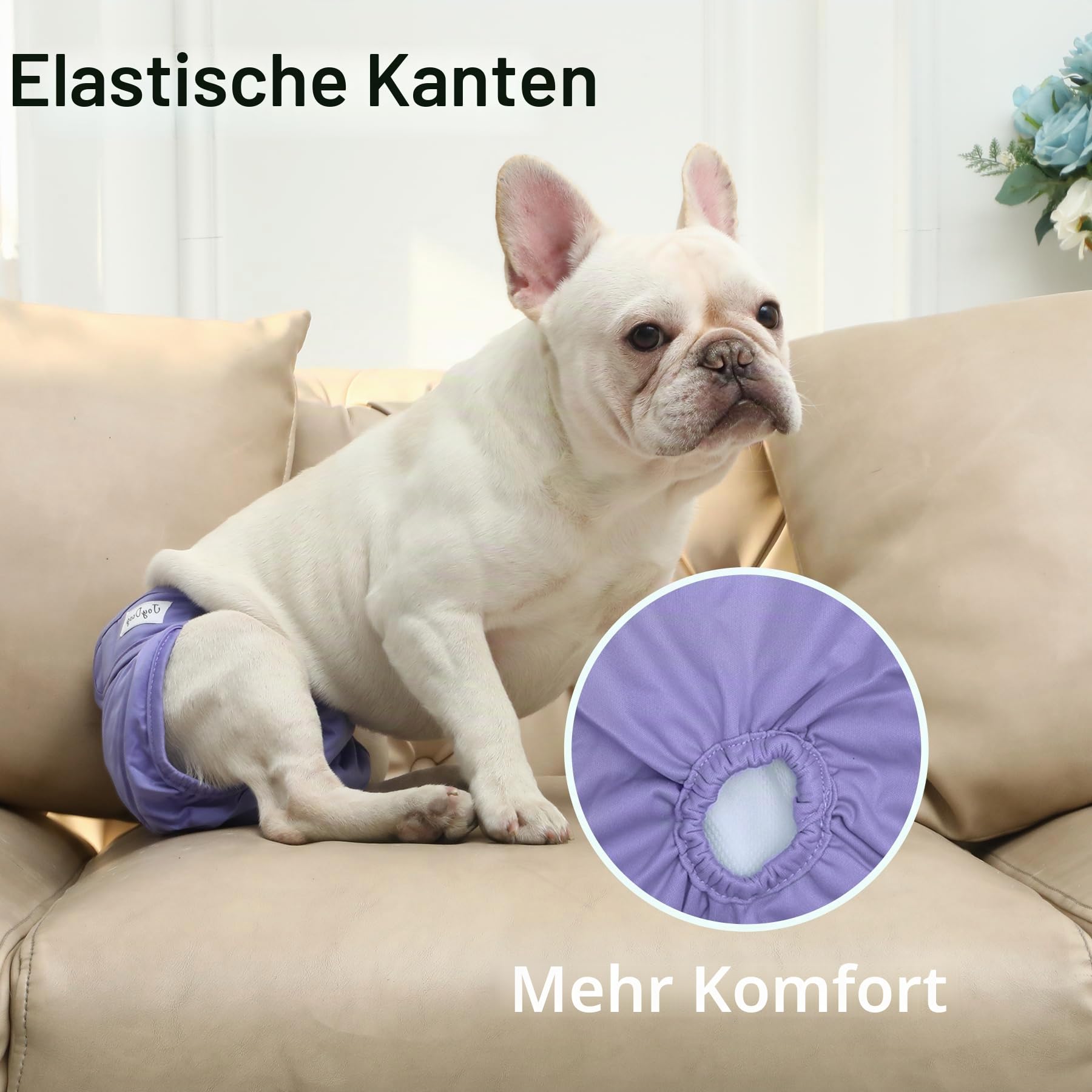 JoyDaog Hundewindeln für kleine Hunde, wiederverwendbar und waschbar, hochwertig, für kleine Hunde, für Läufigkeit, Inkontinenz, Menstruationswindeln, S