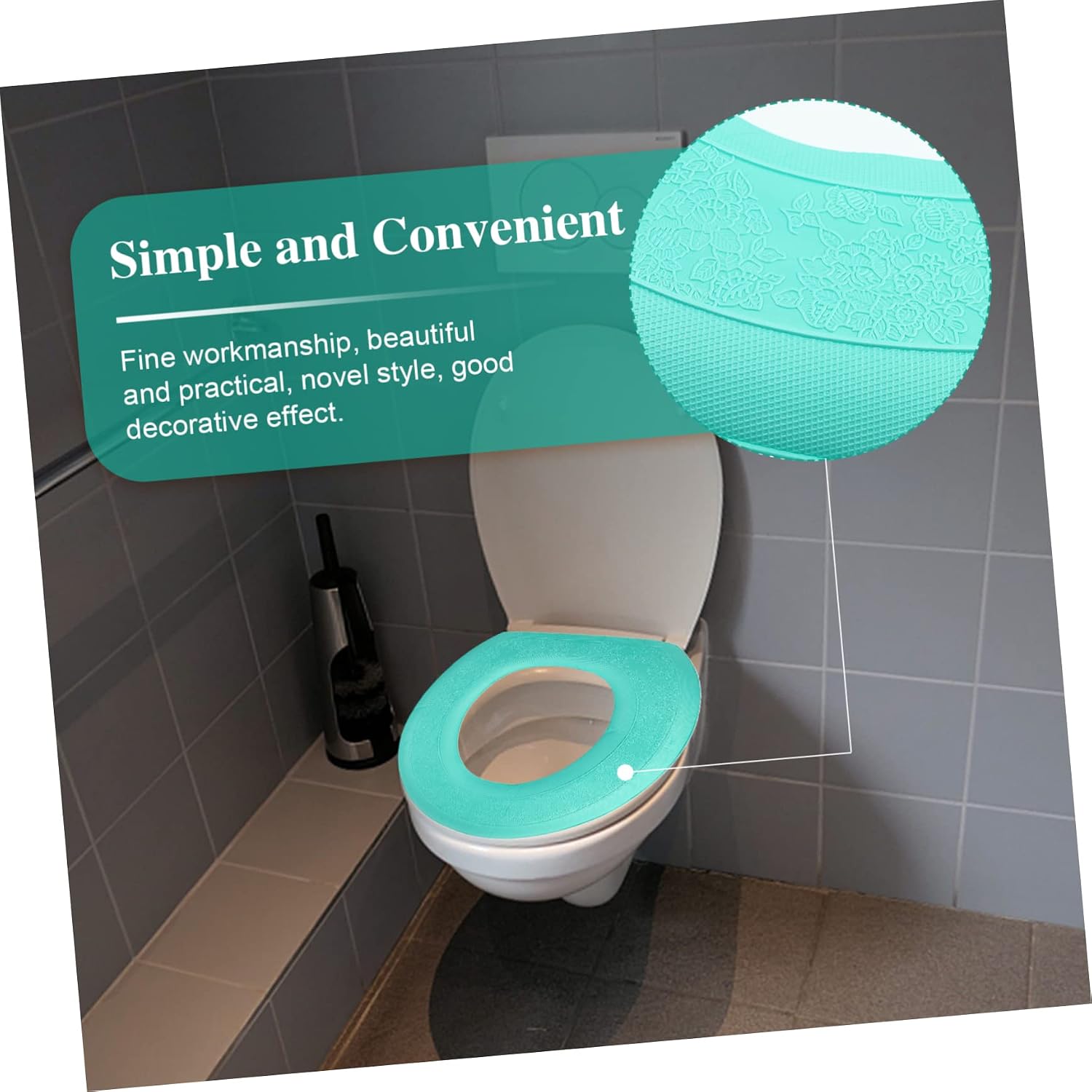 Zerodeko 3pcs Eva Self-Adhesive Toilet Seat Cover and Washable Potty Seat Cushion Breathable and Reusable Bathroom Supplies for Use