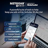 Vista 8 de NETGEAR Nighthawk 8-Stream WiFi 6 Router (RAX70) - Características de seguridad, velocidad inalámbrica de tres bandas AX6600 (hasta 6.6 Gbps)