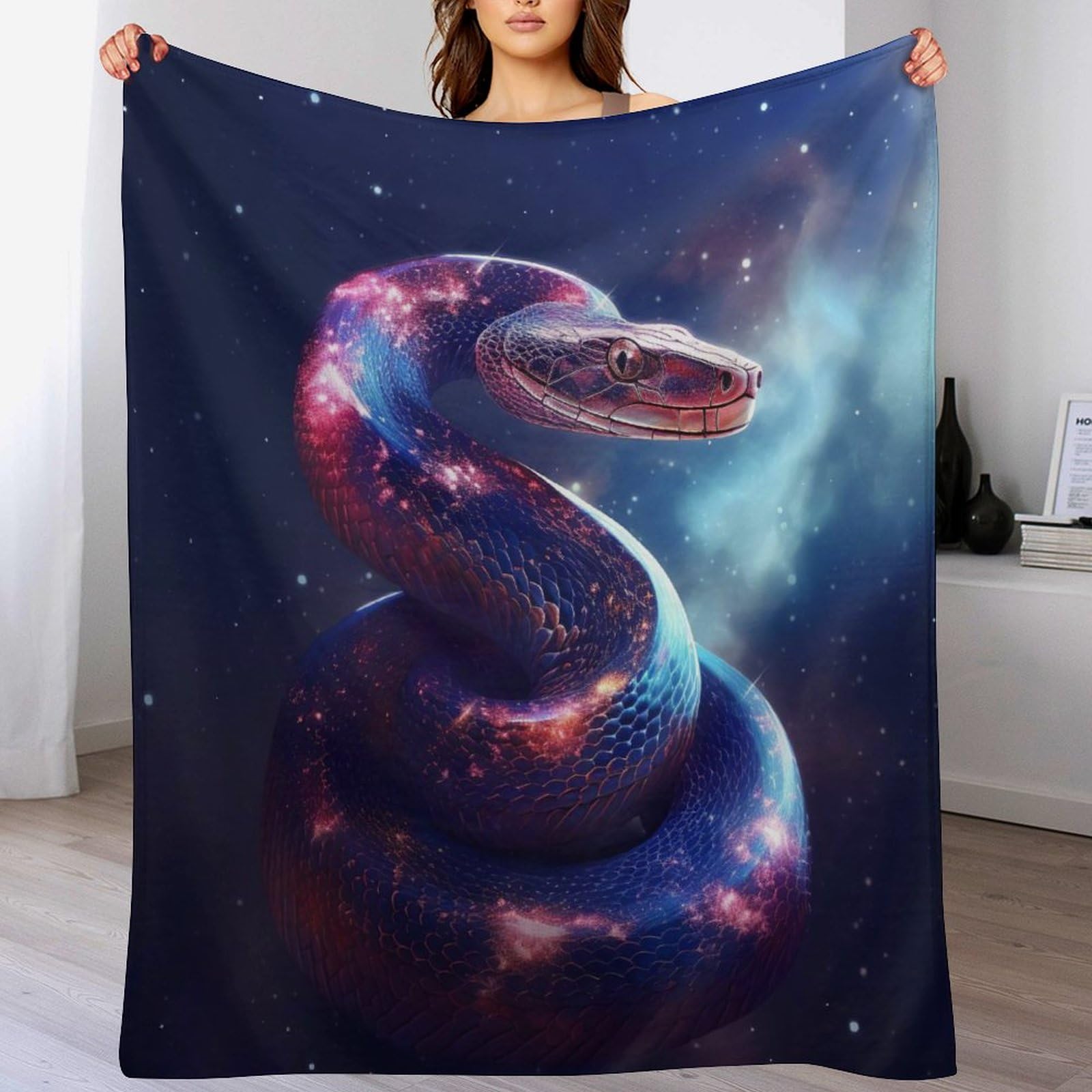 Couverture douce en flannel serpent contre le froid sur le canapé ou au lit