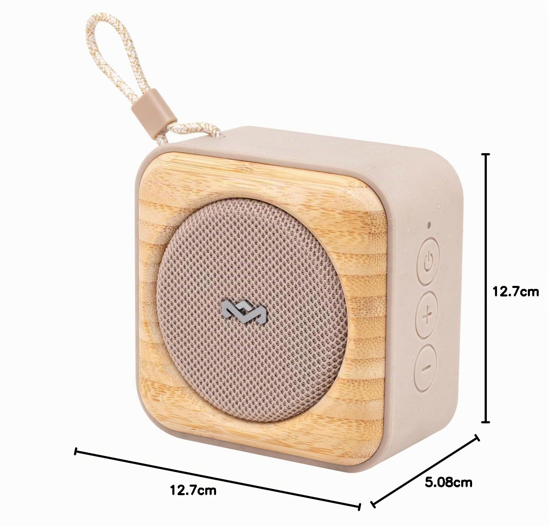 House of Marley Roots Altavoz Bluetooth Portátil Compacto - Crema | para Viajes y Exteriores, Impermeable IP67, 10h de Reproducción, Altavoz Recargable Inalámbrico para Teléfono