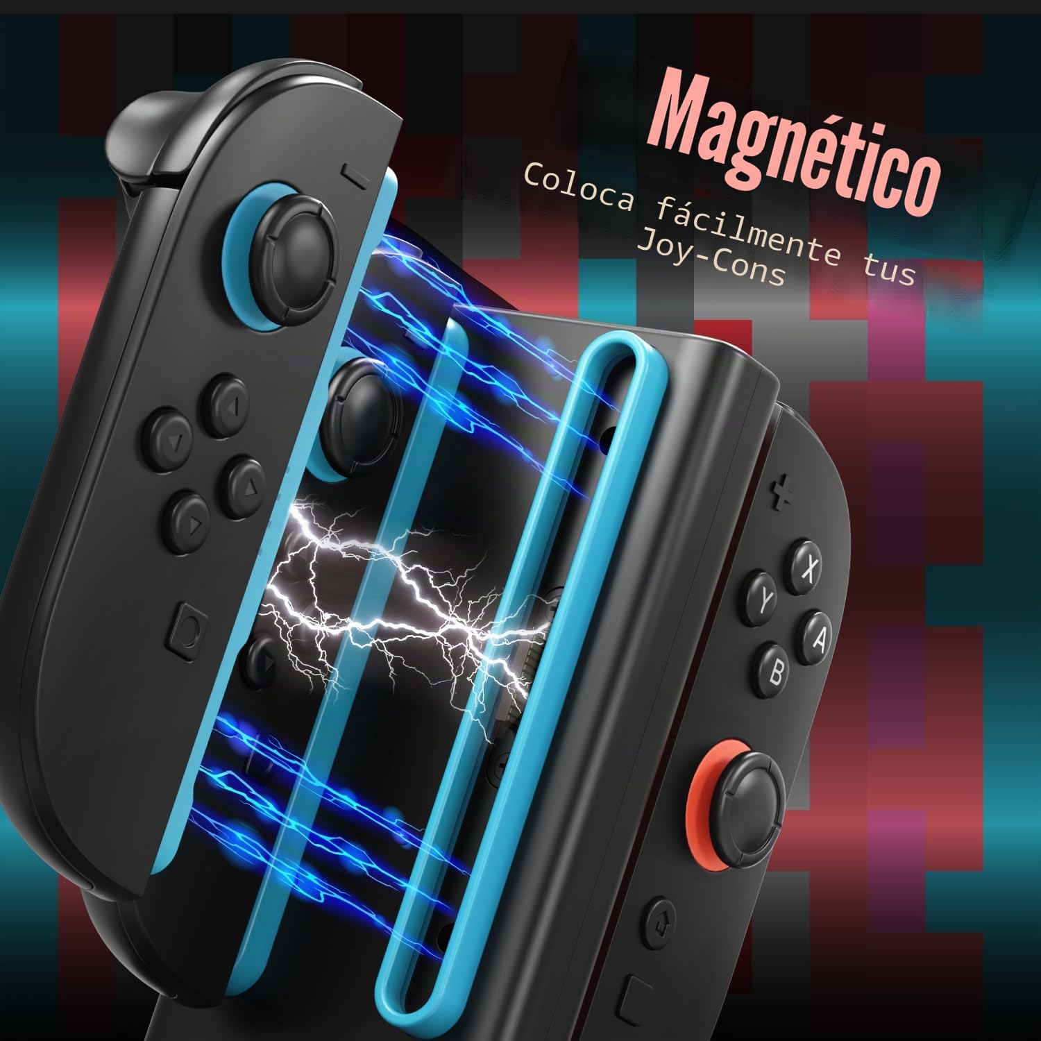 Fosmon Estación de Carga para Mandos Nintendo Switch 2 Joy-con – Carga Rápida 4 en 1 con Iluminación RGB (9 Modos) e Indicador LED – Cargador para Mandos Switch 2
