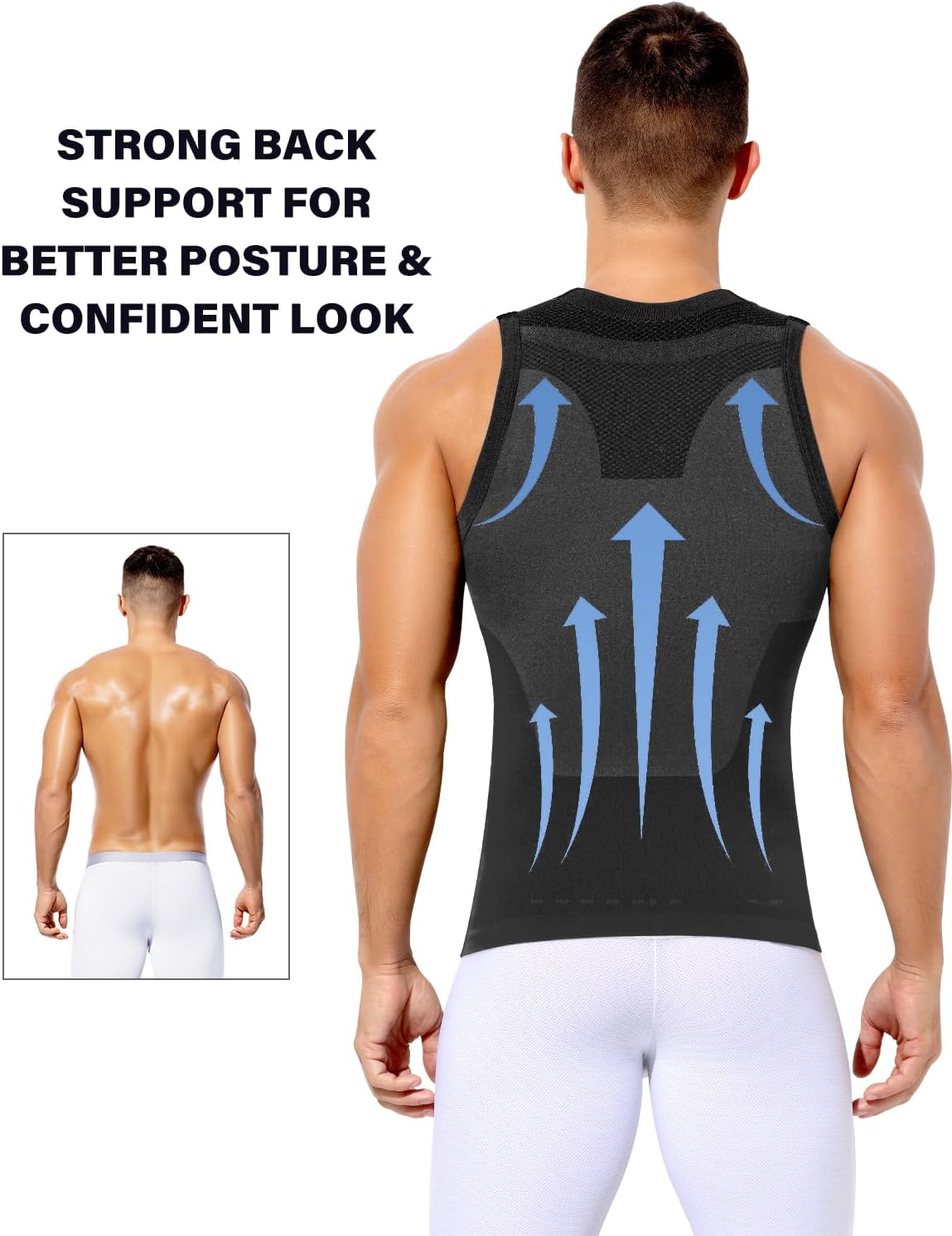 Casey Kevin Gynecomastia Compression Shirt Men, Body Shaper Slimming Undershirts Tummy Control Compression Tank Top Shapewear - Image 4