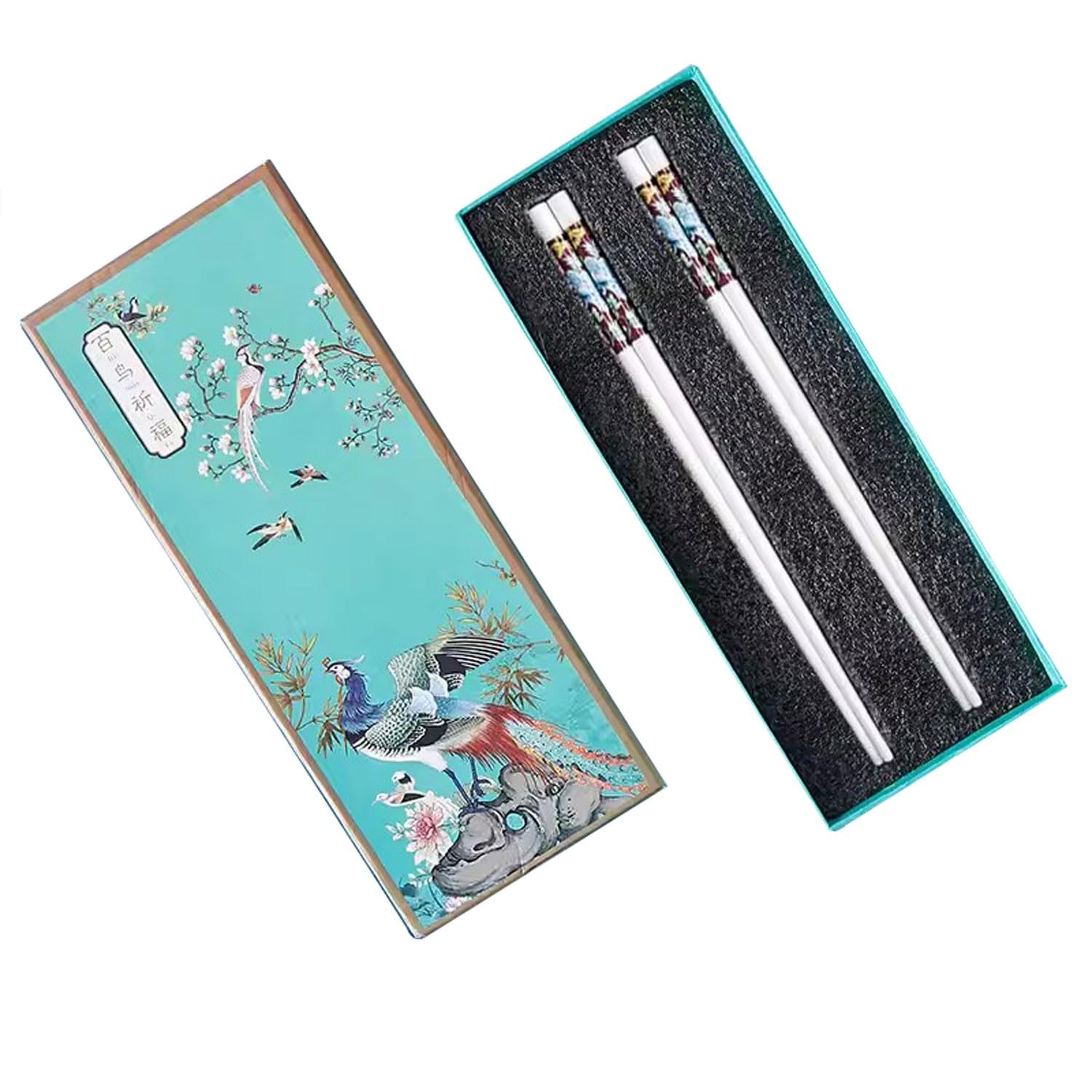 Baguettes réutilisables, 10 Paires de Baguettes en Porcelaine pour Usage Domestique, Baguettes en céramique antidérapantes，A 2 Pairs