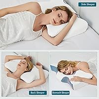 Vista 5 de Almohada cervical cervical para aliviar el dolor, almohadas cervicales para dormir, almohada cervical ergonómica de espuma viscoelástica