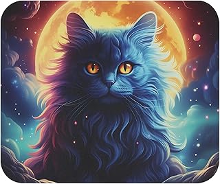 قاعدة ماوس بتصميم قطة للاب توب والكمبيوتر، مطاط، متعدد الألوان