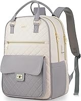 Vista 11 de Mochilas para laptop para niñas de 15.6 pulgadas, mochila escolar de gran capacidad, mochila universitaria con puerto de carga USB, mochilas de moda