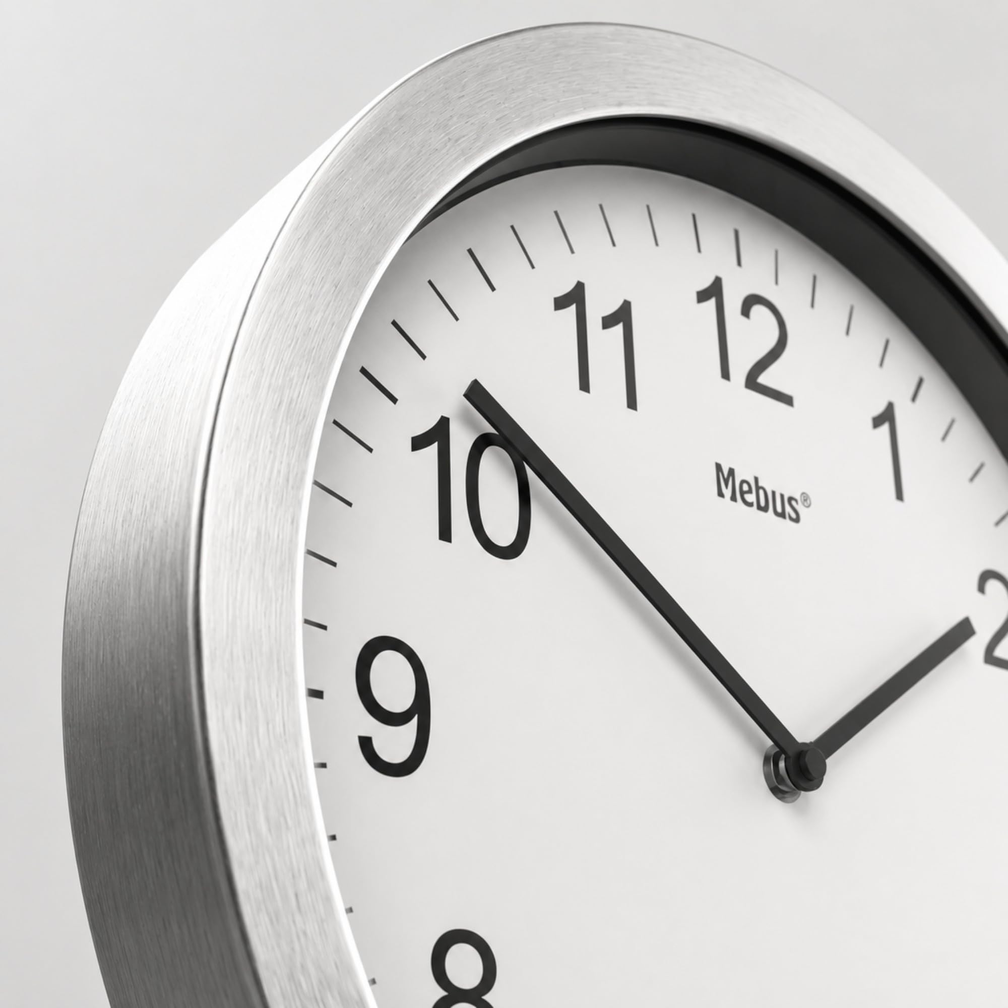 Reloj de Pared Extragrande, tamaño XXL, Radio, silencioso, sin segundero, Esfera Blanca, 45 cm de diámetro