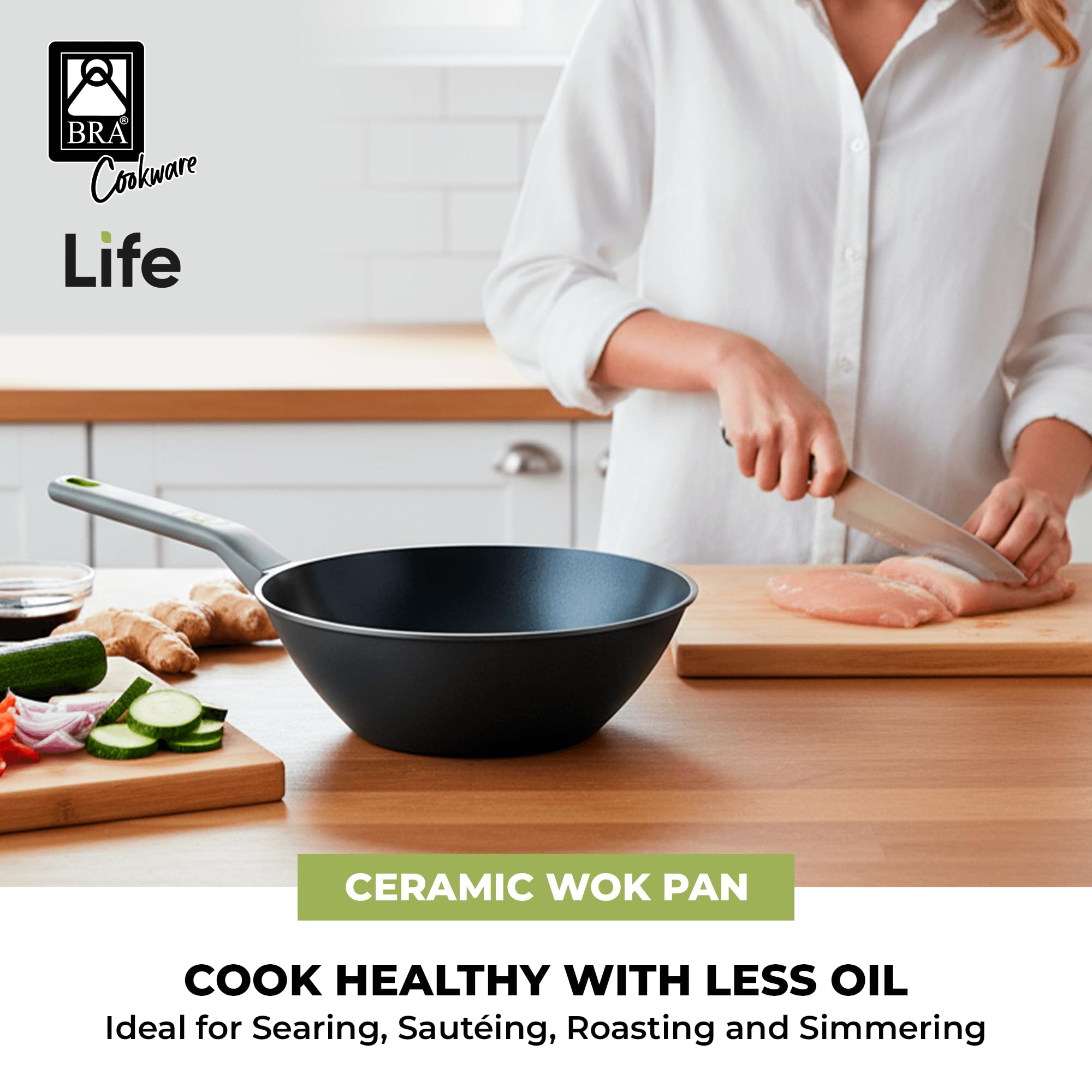 BRA Wok Aluminio Fundido Life ø 28 Cm