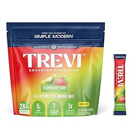 TREVI Sugar Free Electrolytes - Drink Mix Hydration Powder Packets - 28 Count - Strawberry Kiwi