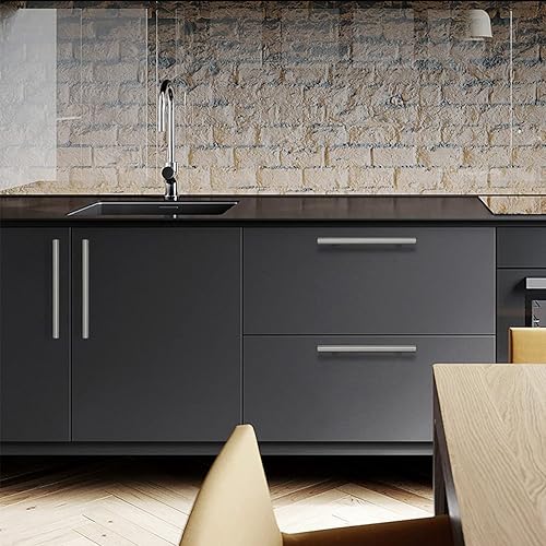 Miniatura 10 de Manijas de acero inoxidable de estilo europeo para puertas y cajones de muebles de cocina, disponibles en diferentes tamaños y paquetes