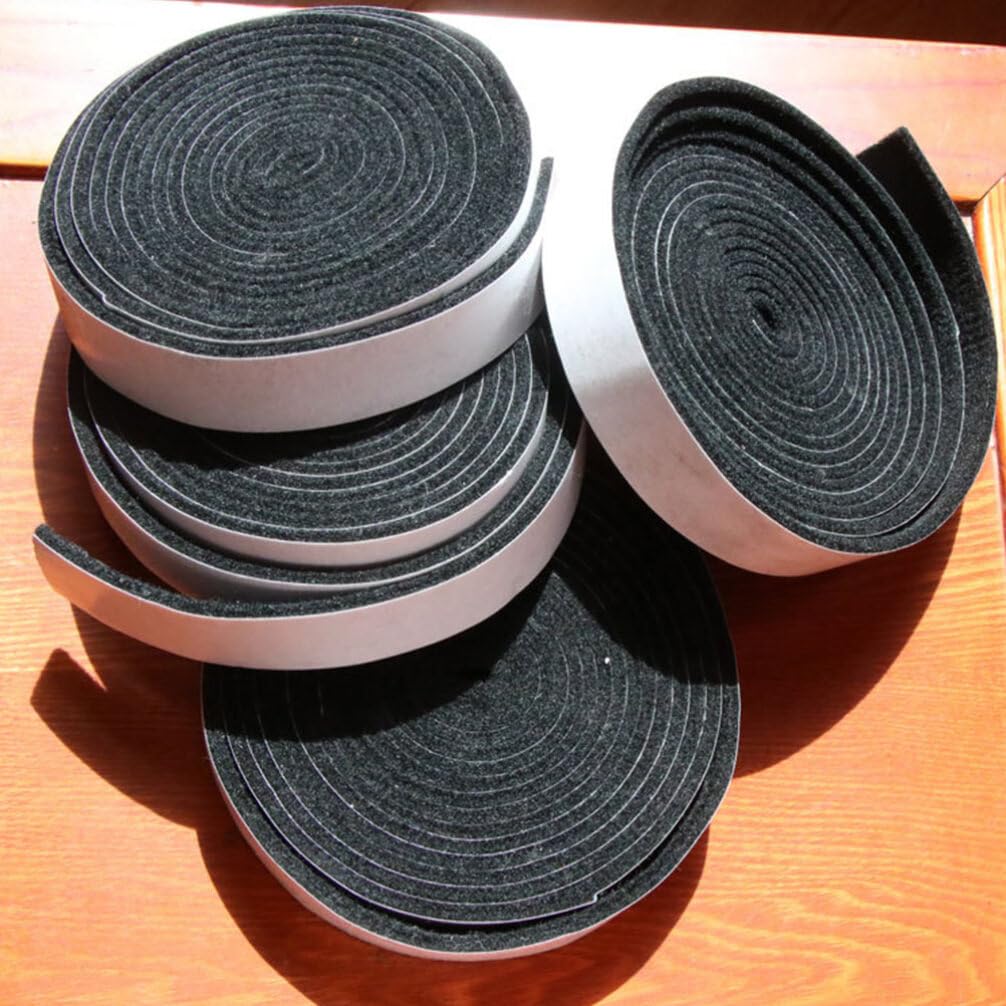 Uonlytech Self-Adhesive Felt Tape Double Sided Carpet Tape Adhesive Heavy Duty Rug Black Felt Strips Self Adhesive Furniture Pad Self-Adhesive Strip Rattle 2pcs