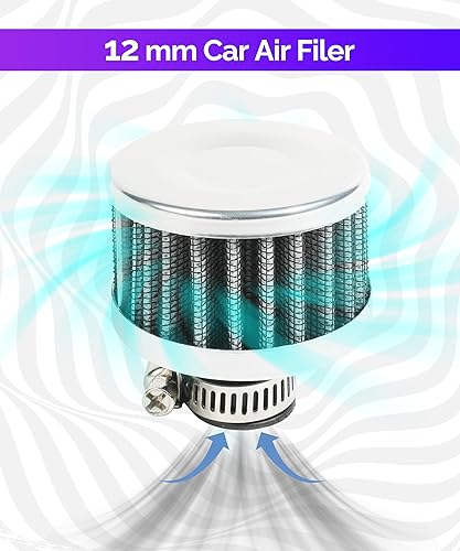 Miniatura 4 de RACOONA Filtro de respiradero, filtro de entrada de aire de 0.47 pulgadas, accesorios de automóvil, filtro de entrada de aire turbo para automóvil,