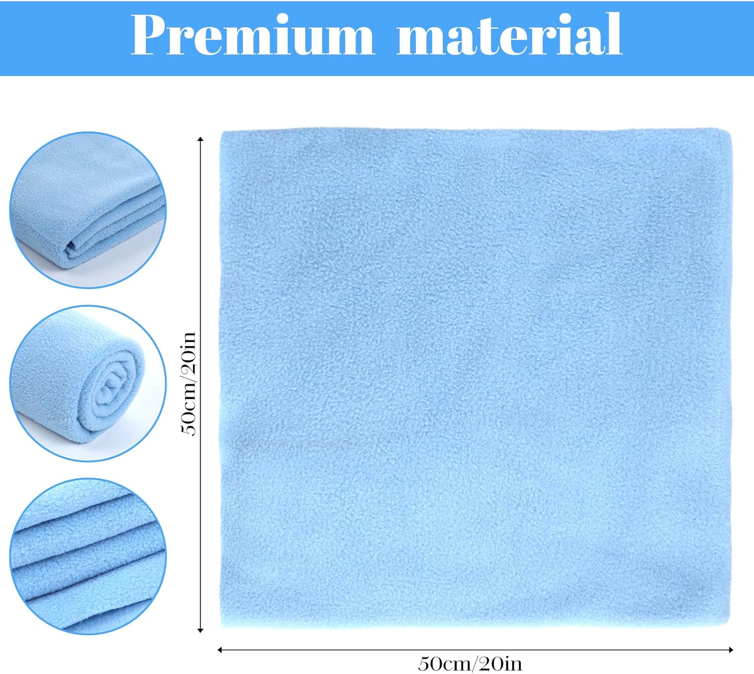20 Pcs Knitted Polar Fleece Fabric 20 x 20 Inch Solid Color Anti Pill Plush Fabric, Patchwork Polyester Fleece Cloth for Blanket, Sewing, Clothes, DIY Crafts