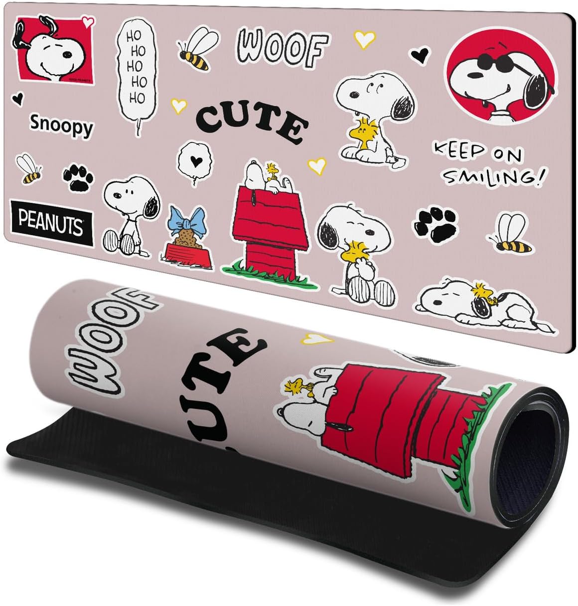 Head Case Designs Officially Licensed Peanuts Snoopy Pattern Graphics 23.62 x 11.81 x 0.12 inches (600 x 300 mm) - L Gaming Office Desk PC Keyboard Mouse Mat Pad