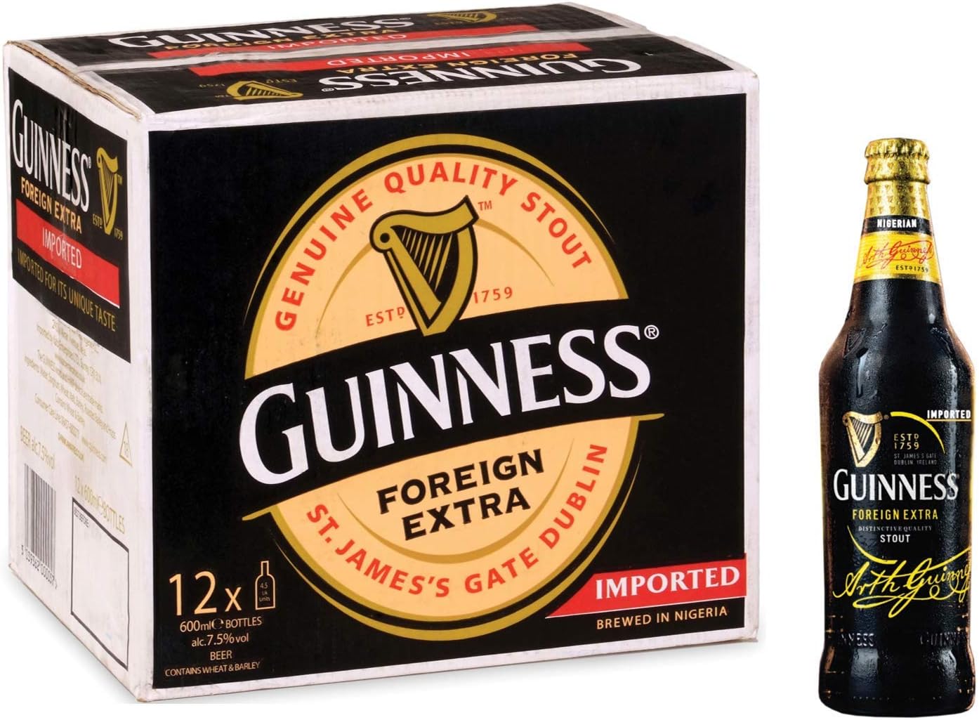Nigerian Guinness Foreign Extra Stout 12*600ml Amazon.co.uk Grocery