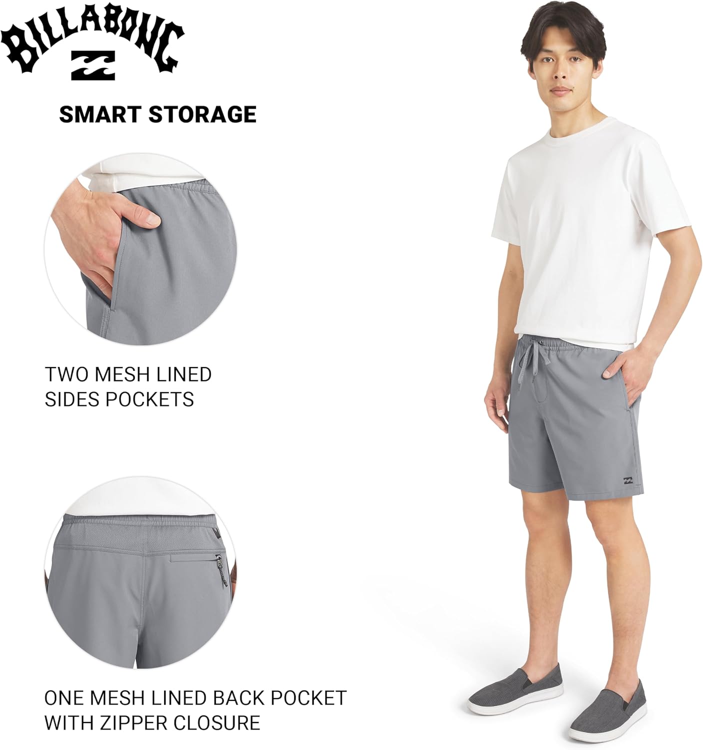 Billabong Mens Quick Dry Performance Stretch Waist 7 Inch Water Friendly Hybrid Shorts
