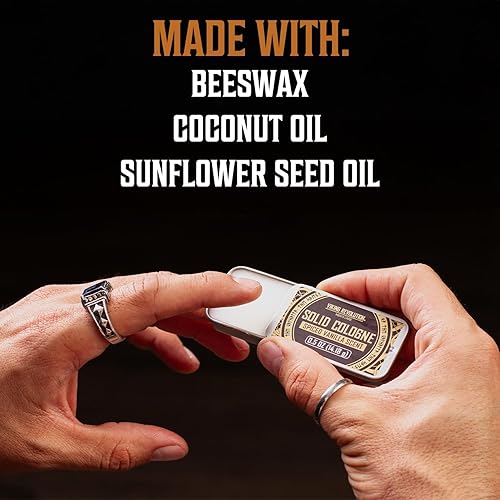 Miniatura 5 de Viking Revolution Paquete de 8 colonia sólida para hombres, juego de regalo de colonia para hombre, incluye sándalo, vetiver, tabaco dulce, salvia