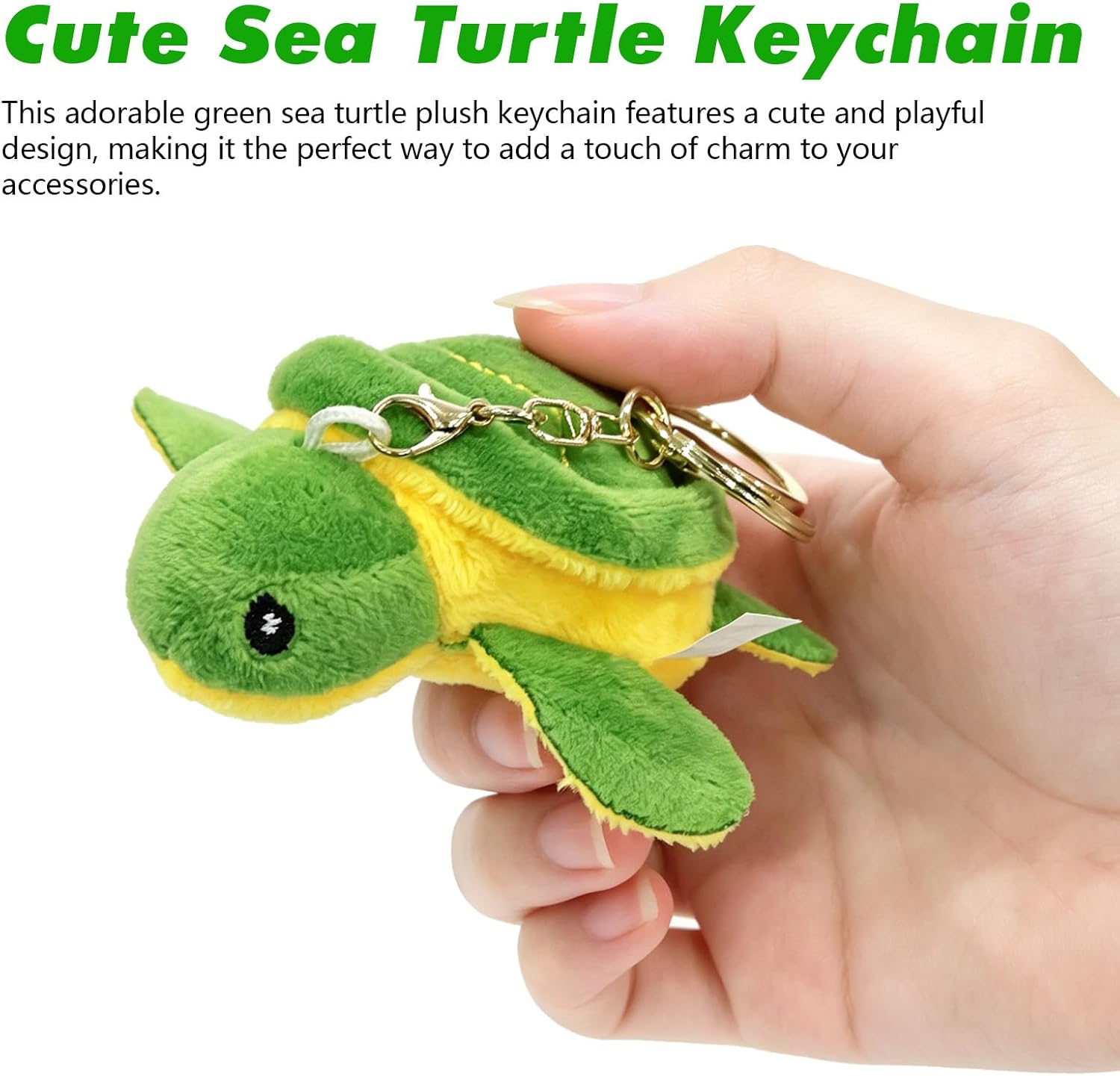 6 Pack Turtle Plush Keychains, Mini Sea Turtle Stuffed Animal Bag Charms image 3