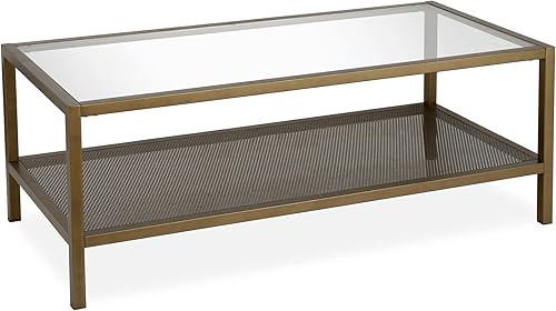 Miniatura 29 de Henn&Hart Mesa de centro redonda de 36 pulgadas de ancho en bronce ennegrecido, mesas de centro modernas para sala de estar, artículos esenciales