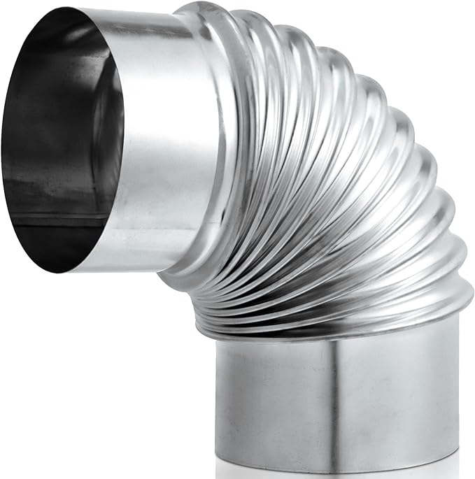 Hicarer 4 Inch 90 Degree Galvanized Dryer Elbow Vent Tube Connector ...