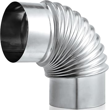 Hicarer 1 Pcs 4 Inch 90 Degree Galvanized Dryer Elbow Vent Tube Connector