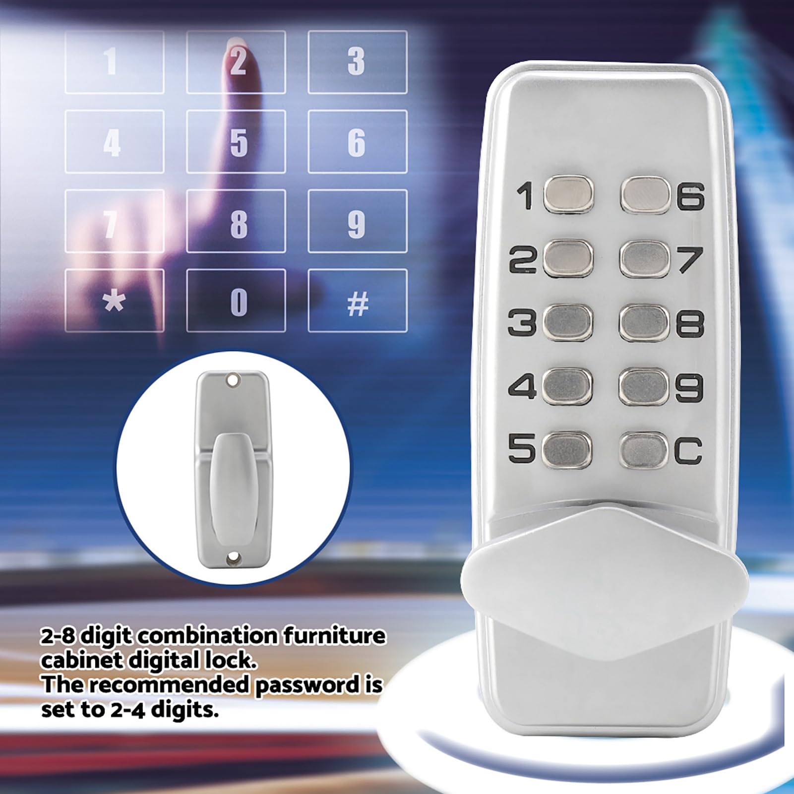 Cerradura Digital de Combinación, Aleación de Zinc, Entrada sin