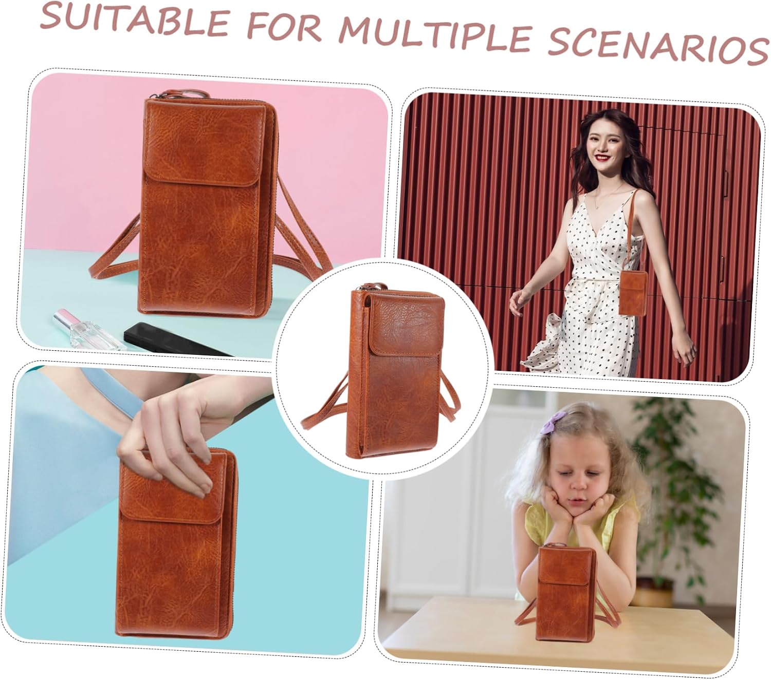 Crossbody Phone Bag for Women Multi-functional Detachable Strap Lightweight Outdoor Storage for Phone Wallet Cosmetics Stylish Design