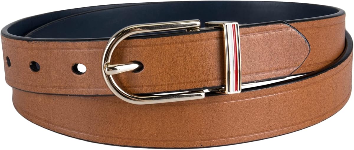 Women's Two-in-one Reversible Slim Width Casual Leather Belt for Jeans, Trousers and Dresses