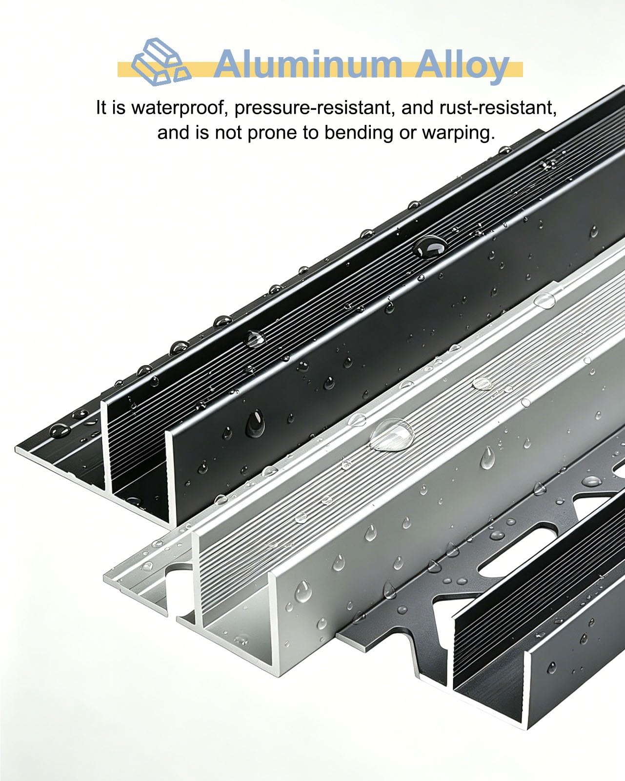 Profil Typu U do Szkła Aluminiowy Profil Typu F do Ścianek Szklanych | Dolny Profil Montażowy do Bezramowych Drzwi Prysznicowych Wpuszczany(Gray,L1.5m(4.9ft))