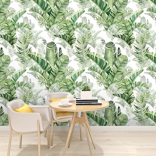 Miniatura 4 de Papel tapiz autoadhesivo de palmera tropical, hojas de selva tropical, papel de vinilo verde extraíble para decoración del hogar, 17.7 pulgadas x