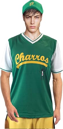 Kenny Powers Baseball Jersey Shirt & Cap Costume Eastbound and Down M Green
