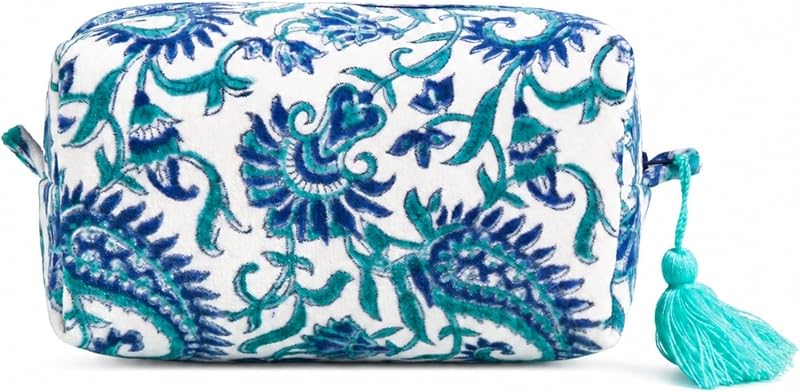 Necessaire de viagem Huar com zíper, estampa floral Ocean Whisper, 1 unidade