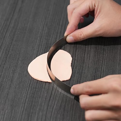 Miniatura 3 de 4 piezas de arcilla polimérica herramientas de arcilla acrílica rodillo acrílico transparente forma rectangular platina hoja de acero al carbono