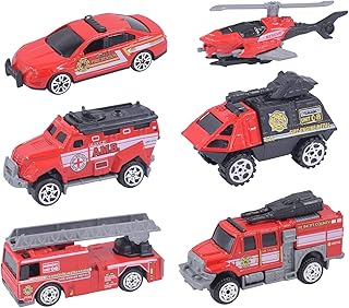 ミニカー 消防車 緊急車両セット6 合金製 緊急救援車両 モデルカー 消防車両 消防セット おもちゃ 消防車コレクション くるま ミニカー ダイキャストカー 男の子 女の子 知育玩具