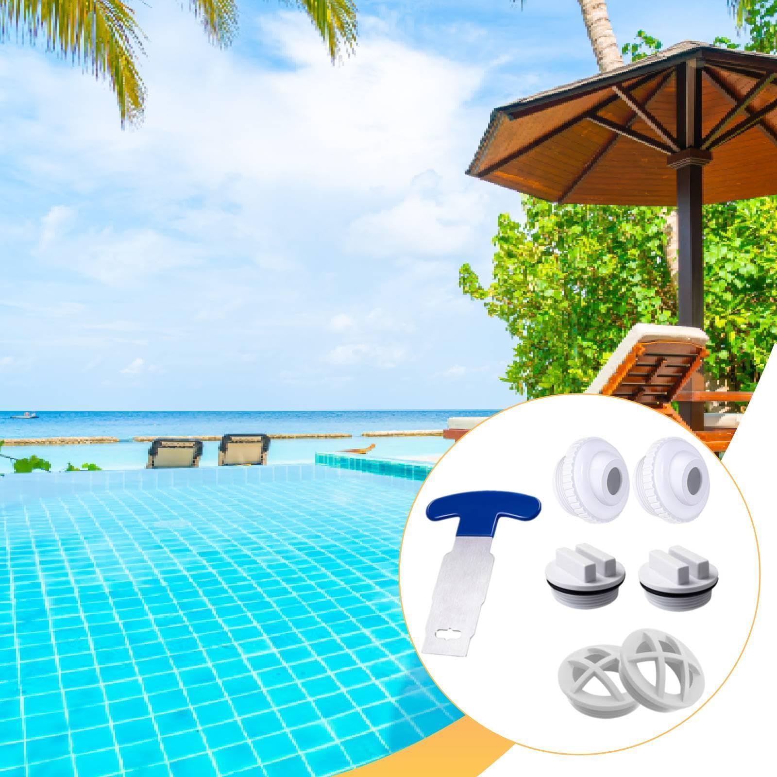 Juego de 7 Boquillas de para Piscina Reemplazables, Portátiles, de Y Prácticas. Herramienta de Desmontaje Incluida.