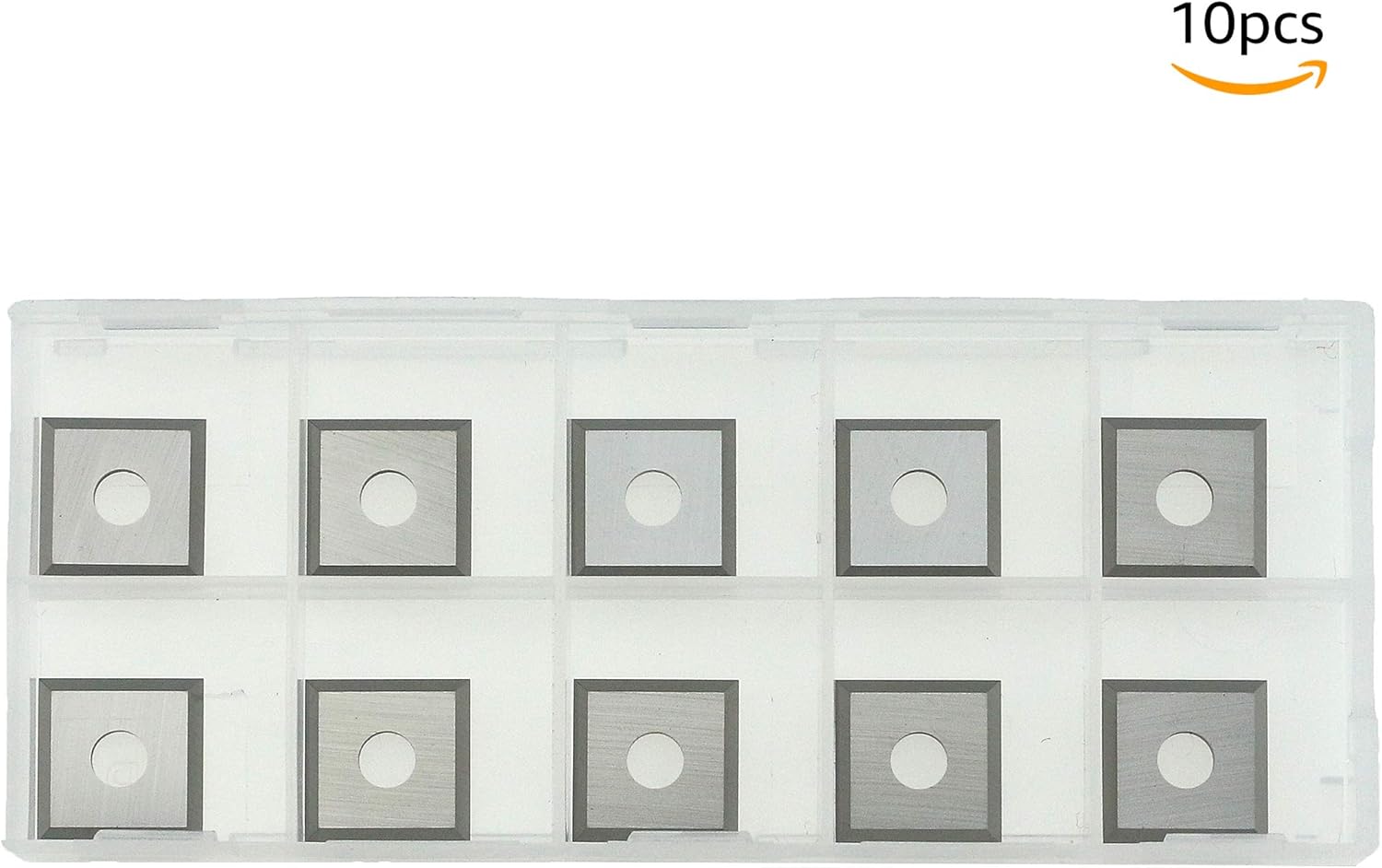 DLtools 12mm Carbide Inserts for Wood- (12mmX12mmX1.5mm)4-Edge Square Straight Carbide Insert Replacement Cutters for Woodworking Lathe Turning Tools,10 pcs