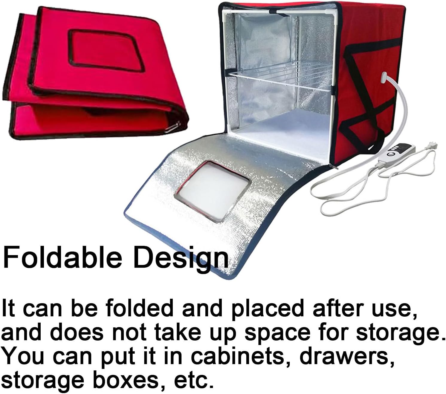 Bread Proofing Box with Temperature Control, Dough Proofer & Sourdough Proofing Bag, Foldable Design for Bread, Pizza, Yogurt & Natto - Perfect for Home Bakers