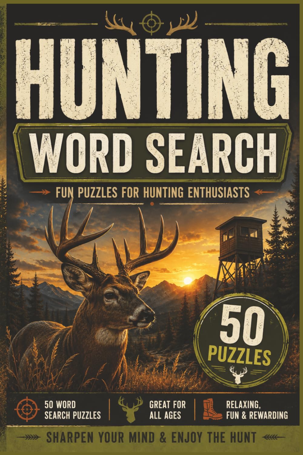 Hunting Word Search: 50 Hunting-Themed Puzzles Featuring Wildlife, Deer, Gear, Tracking, Wilderness & Outdoor Adventure Fun for All Ages