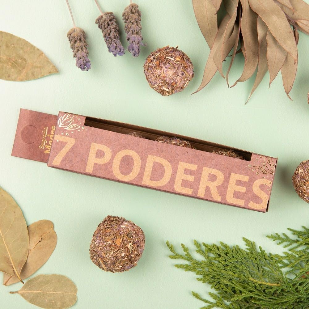 Natural Ecological Incense Bombita Defumación Activated x 4 Units Sagrada Madre 7 Powers (7 Powers) Lavender, Eucalyptus, Laurel, Cedar