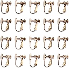 Finie AP1128 Earrings, Parts, Gold, KC Gold, Round Plate, 0.3 inch (8 mm) Base, 20 Pieces, Screw Spring Type, No Ring