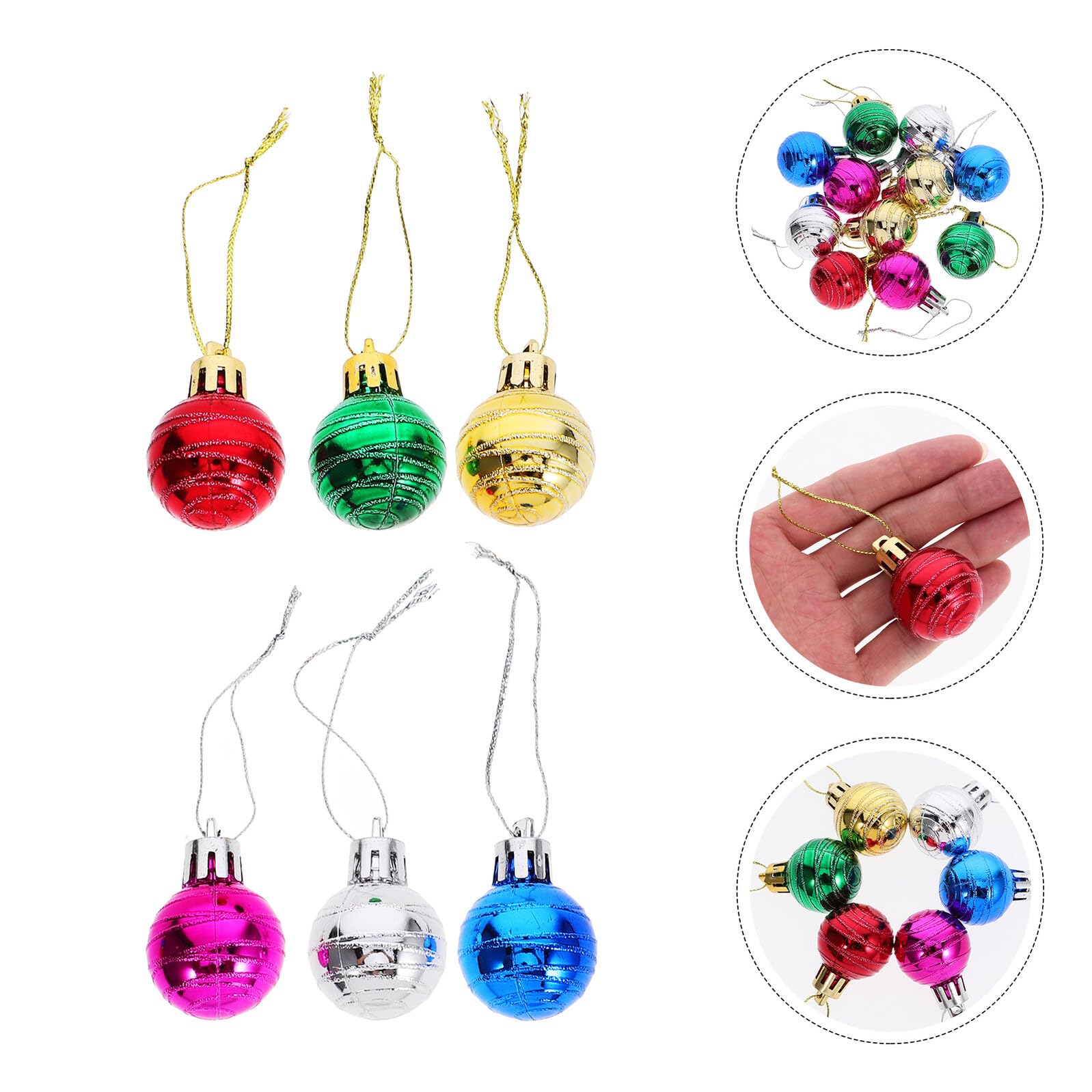 Gatuida 12 Stück Weihnachtskugeln 3cm Kunststoff Hängedekorationen mit Aufhängeloch für Weihnachtsbaum Party Innen und Außendeko