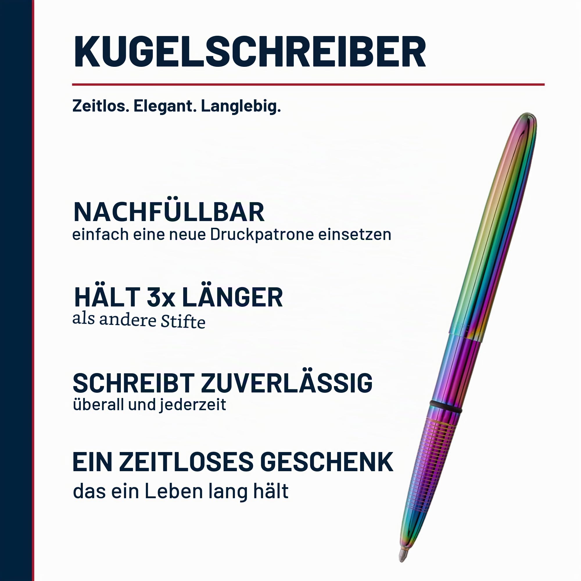 Fisher Bullet Pen weltberühmter Astronautenstift mit regenbogenfarbenem Lacküberzug, 1 Stück (1er Pack)