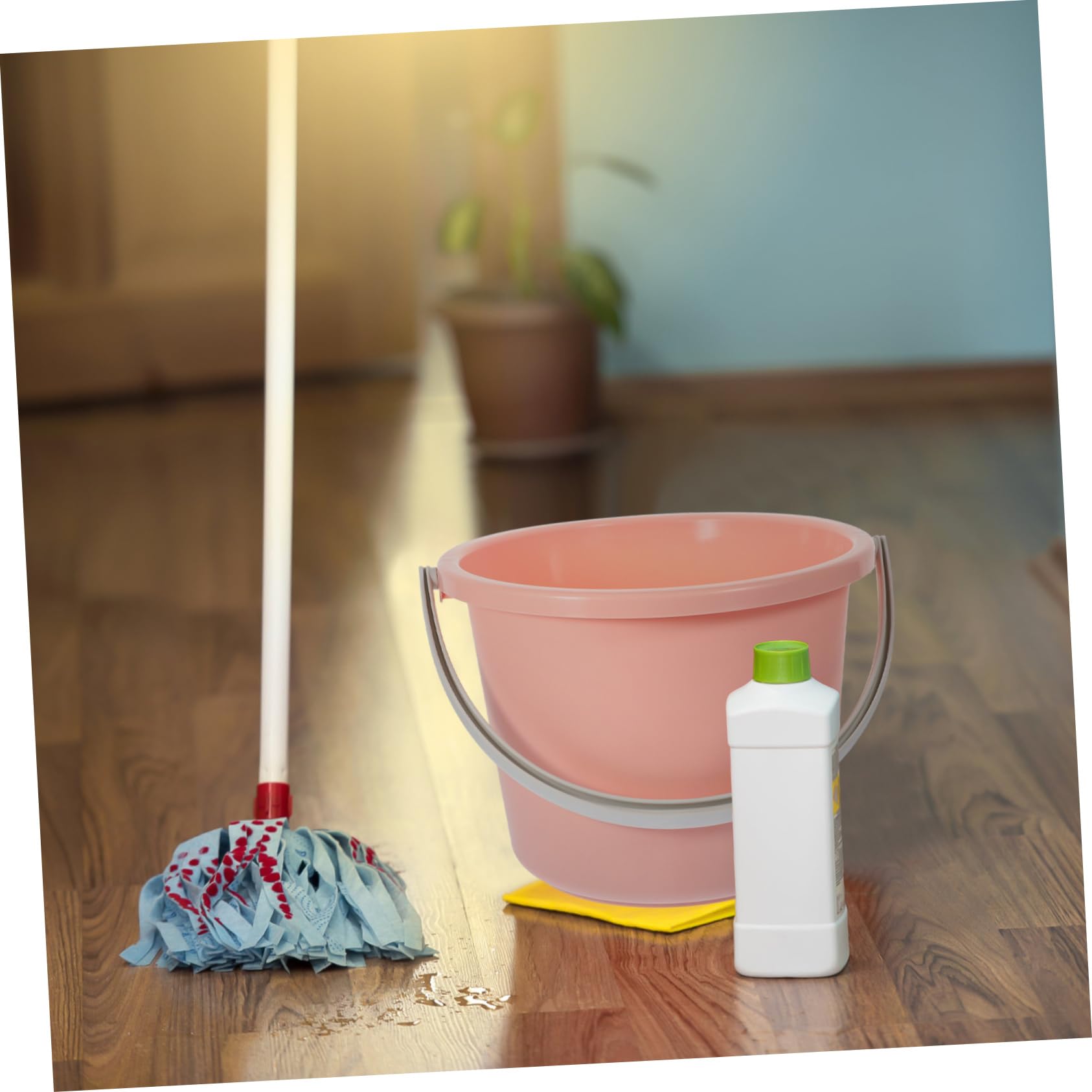 Wischeimer für Zuhause Kleiner Plastikeimer mit Griff Tragbarer Wassereimer aus Kunststoff für Reinigungsaufgaben Mehrzweckeimer mit Großem Fassungsvermögen Eimer