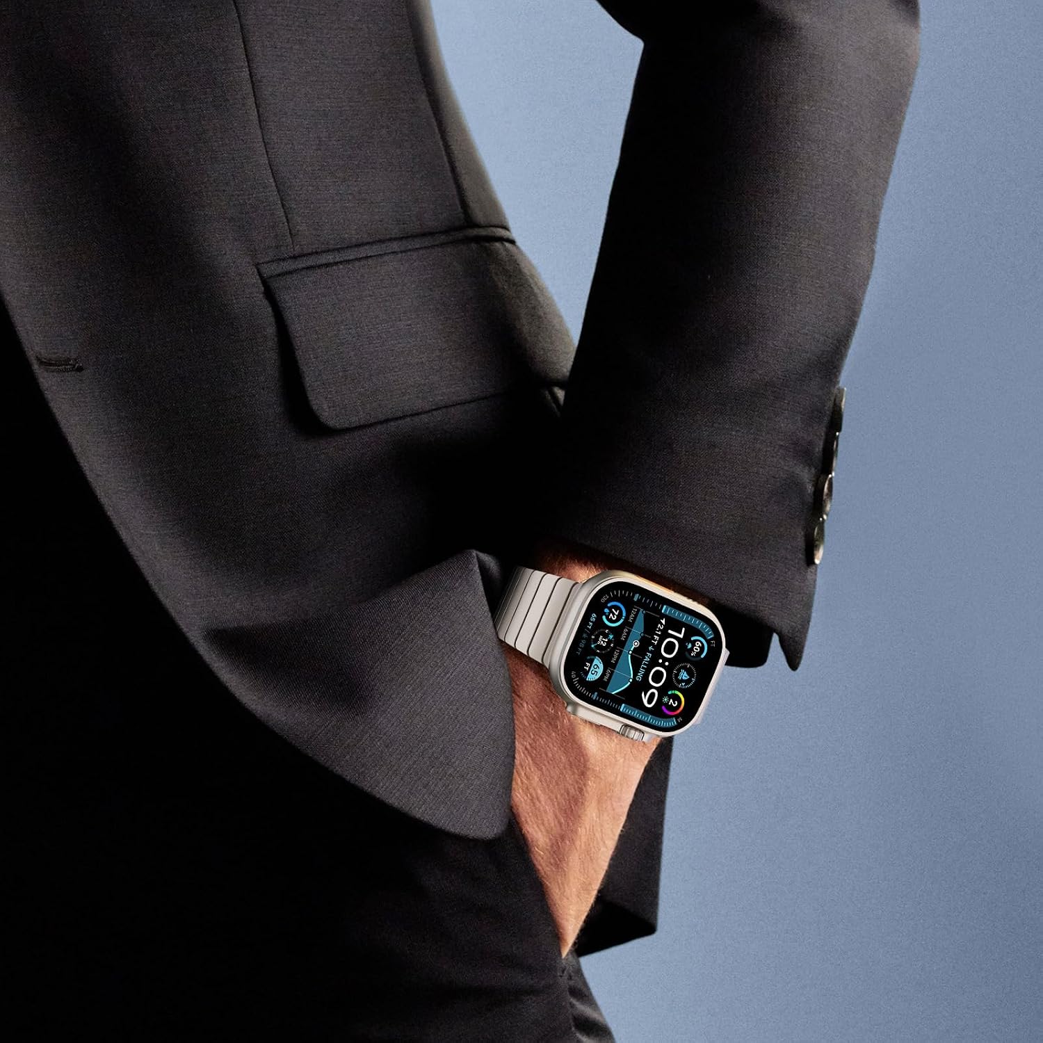 Fullife Titanium Band with Magnetic Clasp Compatible with Apple Watch Band, Lightweight Titanium Metal Strap for Apple Watch Ultra 3/2/1 49mm, Series 11/10 46mm, 9/8/7 45mm, SE3/6/5/4 44mm, 3/2/1 42mm